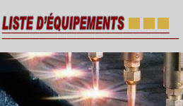 Liste d'&eacute;quipements d'usinage